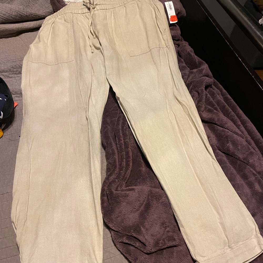 Linen Cropped Pants NWT